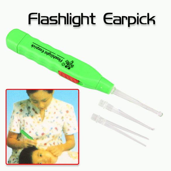 2017 LED Flashlight Earpick Curette Anti-slip Handle Ear Wax Cleaner Earwax Remover Tool