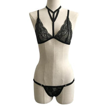 2017 Lace Sexy Women Lingerie Corset Backless Bandage Push Up Crop Top +Pants Set Women haut femme Black White #23