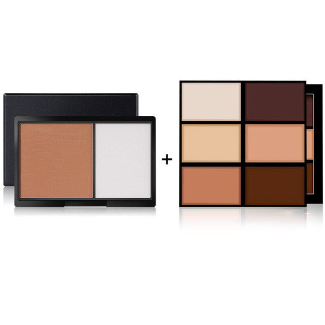 2017 Magical Halo Makeup Cosmetics Set 6 Colors Concealer + Double Color Stereo Bronzing Powder