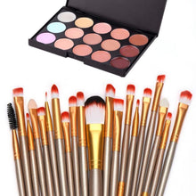 2017 Makeup 15 Colors Contour Face Cream Make up Concealer Palette and 20pcs Makeup brushes set Cosmetics Gold