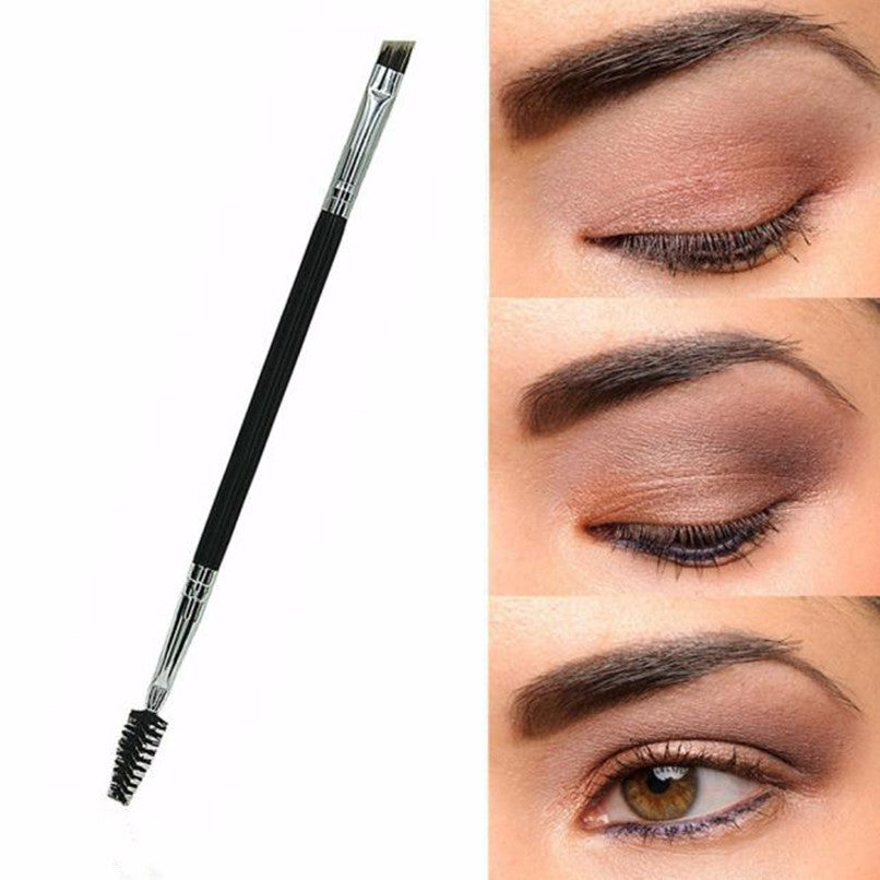 2017 Makeup brushes Bamboo Handle Double Eyebrow Brush and Eyebrow Comb Cosmetics Black