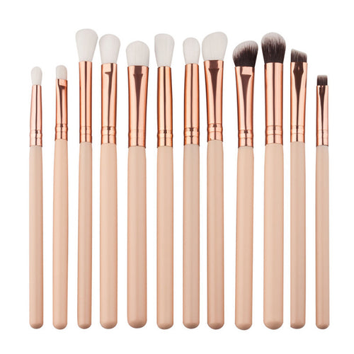 2017 Mini 12PCS Eyeliner Eyebrow Eyeshadow brush Cosmetics Beauty Powder Foundation Professional Makeup brushes Pincel maquiagem