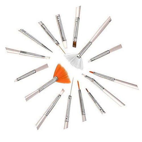 2017 Nail Art Design Set 5pcs Dotting Tools + 15pcs Painting Drawing Polish Brushes Pen Tool Sets