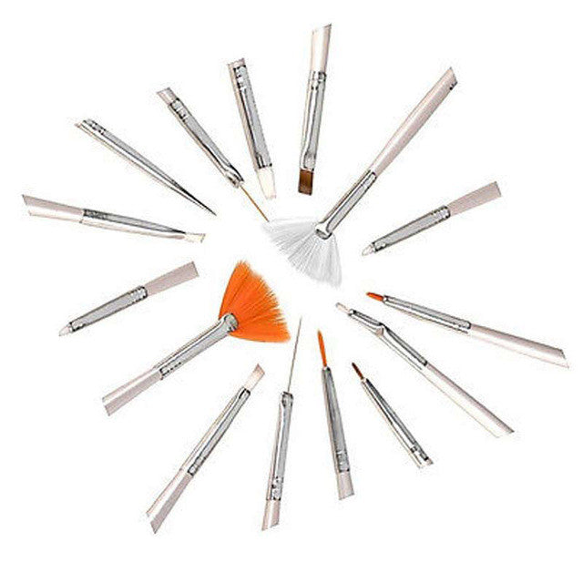 2017 Nail Art Design Set 5pcs Dotting Tools + 15pcs Painting Drawing Polish Brushes Pen Tool Sets