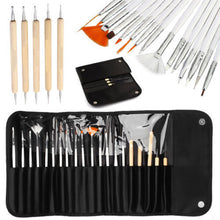 2017 Nail Art Design Set 5pcs Dotting Tools + 15pcs Painting Drawing Polish Brushes Pen Tool Sets