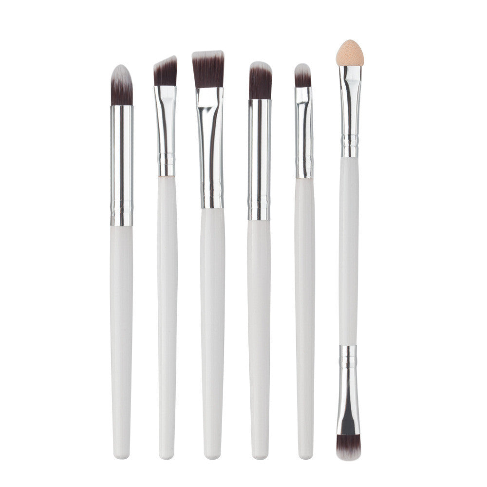 2017 Natural 6PCS Cosmetics Professional Makeup brushes set Korean Foundation Lip Eyeshadow brush Pincel maquiagem White