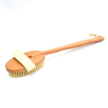 2017 Natural Long Wooden Bristle Body Brush Massager Bath Shower Back Spa Detachable Scrubber