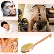 2017 Natural Long Wooden Bristle Body Brush Massager Bath Shower Back Spa Detachable Scrubber