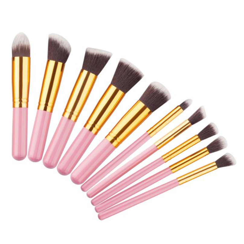 2017 New 10PCS Professional Makeup brushes+1PCS Cosmetic Bag Beauty Face Foundation Powder Eyeshadow brush Pinceis de maquiagem
