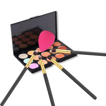 2017 New 15 Colors Contour Concealer Palette+4PCS Powder Foundation Makeup brushes+Makeup sponge Blending Puff Pincel maquiagem