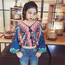 2017 New Arrival Retro Women Shirts Korean Sexy Chiffon Blouse Shirt V collar Tassel Blusas Women Blouses Tops Plus Size 72726