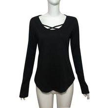 2017 New Arrival Women Casual Basic T-Shirt Long Sleeve Crossing O Neck Women Tops Solid Tee Shirt Camisetas Feminina #1207