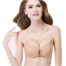 2017 New Arrival Women Sexy Strapless Instant Breast Lift Invisible Silicone Push Up Bra Unpadded Nylon Nipple Cover #63