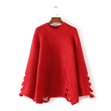 2017 New Autumn Winter Female Sweater Plus Size Knitted Full Sleeve O-neck Pullovers Hot Sale Hole Outwear 72082