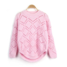 2017 New Fashion Female Bling Pullovers Knitted Long Sleeve O-neck Winter Autumn Plus Size Sweaters Hot Sale 72055