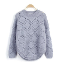 2017 New Fashion Female Bling Pullovers Knitted Long Sleeve O-neck Winter Autumn Plus Size Sweaters Hot Sale 72055