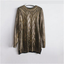 2017 New Fashion Female Bling Pullovers Knitted Long Sleeve O-neck Winter Autumn Sequin Sweaters Hot Sale 72054
