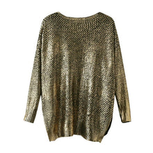 2017 New Fashion Female Bling Pullovers Knitted Long Sleeve V-neck Winter Autumn Sequin Sweaters Hot Sale 71987