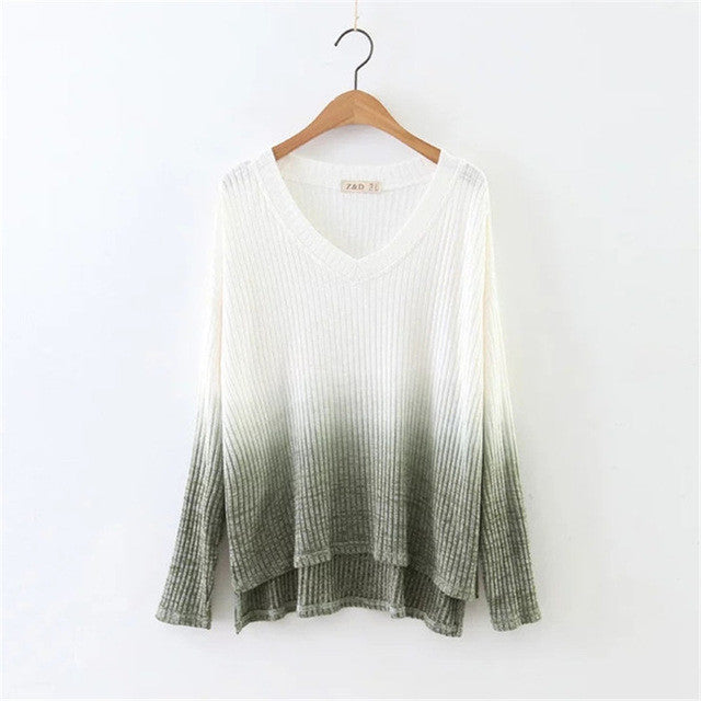 2017 New Fashion Female Knitted Pullovers Long Sleeve V-neck Winter Autumn Sweaters Hot Sale 72081