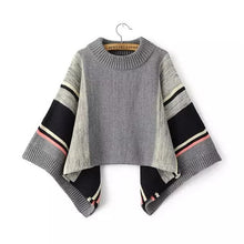 2017 New Fashion Female Pullovers Knitted Long Batwing Sleeve O-neck Winter Autumn Patchwork Sweaters Hot Sale 71985