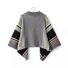 2017 New Fashion Female Pullovers Knitted Long Batwing Sleeve O-neck Winter Autumn Patchwork Sweaters Hot Sale 71985