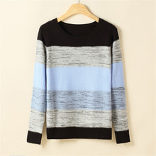 2017 New Fashion Female Pullovers Knitted Long Sleeve O-neck Winter Autumn Patchwork Sweaters Hot Sale 71808