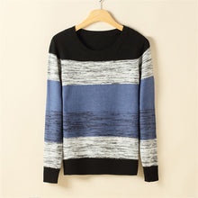 2017 New Fashion Female Pullovers Knitted Long Sleeve O-neck Winter Autumn Patchwork Sweaters Hot Sale 71808