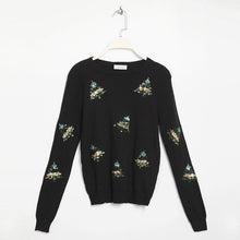 2017 New Fashion Female Pullovers Knitted Long Sleeve O-neck Winter Autumn Sequin Bling Sweaters Hot Sale 72042