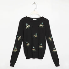 2017 New Fashion Female Pullovers Knitted Long Sleeve O-neck Winter Autumn Sequin Bling Sweaters Hot Sale 72042