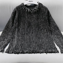 2017 New Fashion Female Pullovers Knitted Long Sleeve O-neck Winter Tassel Irregular Sweaters 72050
