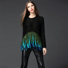 2017 New Fashion Female Pullovers Knitted Long Sleeve O-neck Winter Tassel Irregular Sweaters 72051