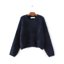 2017 New Fashion Female Short Pullovers Knitted Long Sleeve O-neck Winter Sweaters Hot Sale 71973
