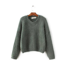 2017 New Fashion Female Short Pullovers Knitted Long Sleeve O-neck Winter Sweaters Hot Sale 71973