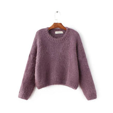 2017 New Fashion Female Short Pullovers Knitted Long Sleeve O-neck Winter Sweaters Hot Sale 71973