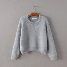 2017 New Fashion Female Short Pullovers Knitted Long Sleeve O-neck Winter Sweaters Hot Sale 71973