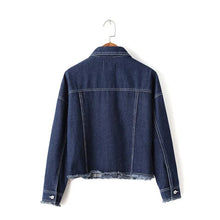 2017 New Fashion Outwear Full Sleeve Turn-down Collar Coat Single Breasted Denim Jacket With Button Embroidery Streetwear 72023