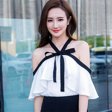 2017 New Fashion Plus Size Blouse Women Chiffon Blusas Sleeveless Slash Neck Collar Shirts Chiffon with Sexy Tops 72408