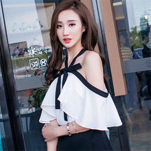 2017 New Fashion Plus Size Blouse Women Chiffon Blusas Sleeveless Slash Neck Collar Shirts Chiffon with Sexy Tops 72408