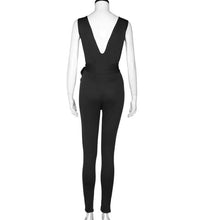 2017 New Fashion Women V-Neck Sleeveless Bodycon Bandage Jumpsuit Black Blue White #1212