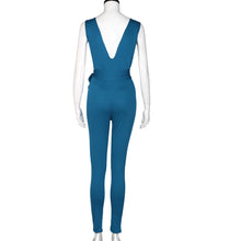 2017 New Fashion Women V-Neck Sleeveless Bodycon Bandage Jumpsuit Black Blue White #1212