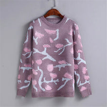 2017 New O-Neck Autumn Women Floral Print Thicken Sweater Long Sleeve O-neck Pullovers Knitting Fashion Outwear 72014