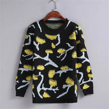 2017 New O-Neck Autumn Women Floral Print Thicken Sweater Long Sleeve O-neck Pullovers Knitting Fashion Outwear 72014
