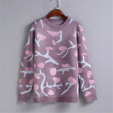 2017 New O-Neck Autumn Women Floral Print Thicken Sweater Long Sleeve O-neck Pullovers Knitting Fashion Outwear 72014