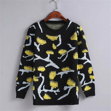 2017 New O-Neck Autumn Women Floral Print Thicken Sweater Long Sleeve O-neck Pullovers Knitting Fashion Outwear 72014