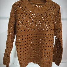 2017 New O-Neck Autumn Women Patchwork Sweater Long Sleeve Pullovers Knitting Fashion Hollow out Outwear 72138