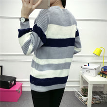 2017 New O-Neck Autumn Women Patchwork Sweater Long Sleeve Striped Pullovers Knitting Fashion Outwear 72004
