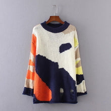 2017 New O-Neck Autumn Women Sweater Long Sleeve Pullovers Knitting Fashion Long Patchwork Hole Outwear 72086