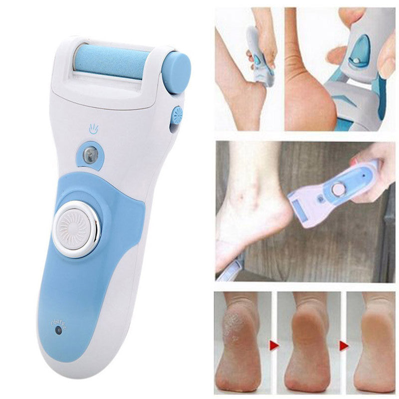 2017 New Rechargeable Foot Care Tool + 2 Roller Electric Pedicure Peeling Dead Skin Removal Feet Care Machine