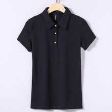 2017 New Summer Women T Shirt Casual Turn-down Collar Short Sleeve Solid tshirt Female Tops Tees With Button 72368