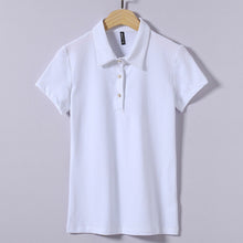 2017 New Summer Women T Shirt Casual Turn-down Collar Short Sleeve Solid tshirt Female Tops Tees With Button 72368